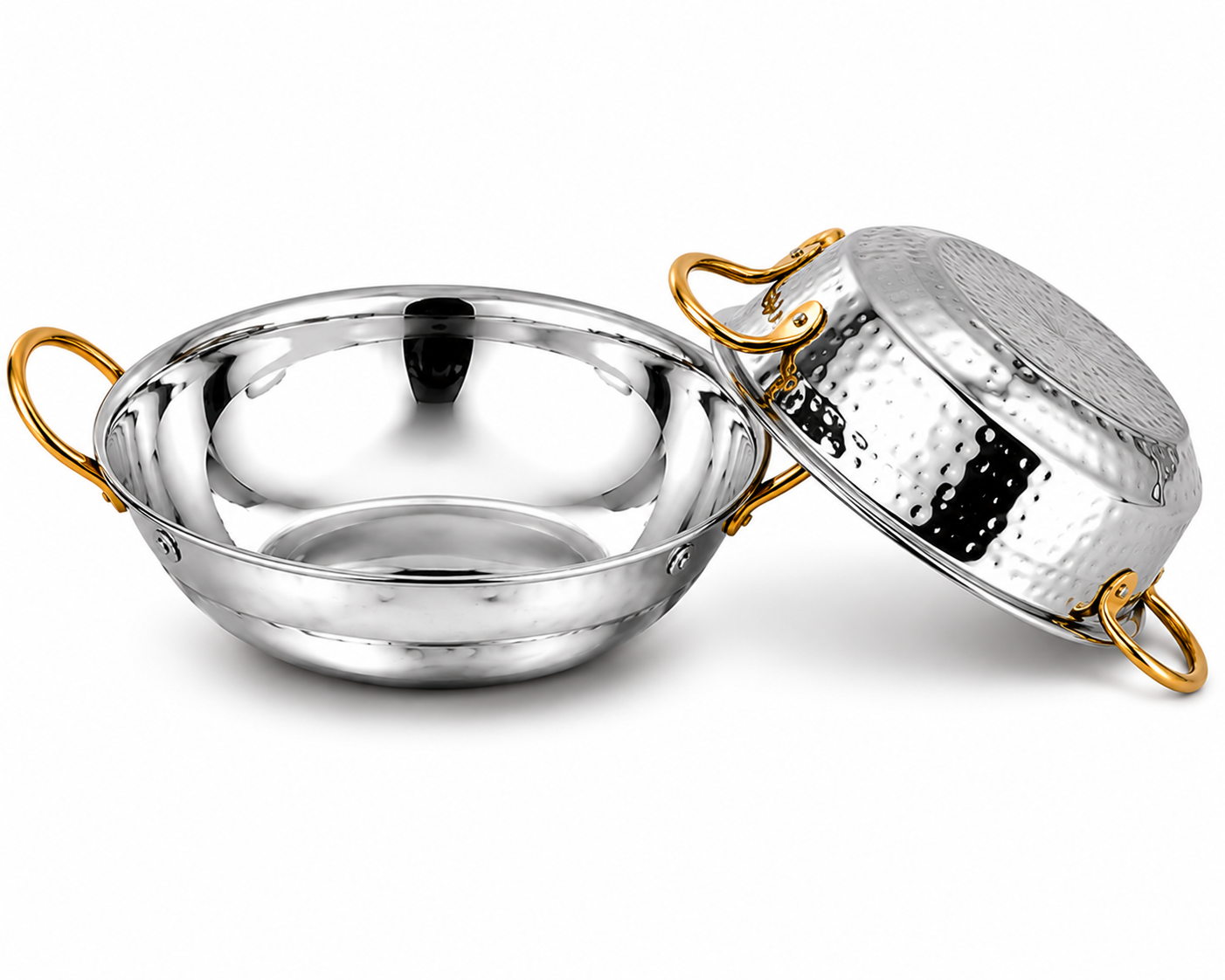 Serving Kadhai (Brass Handle Hammered)